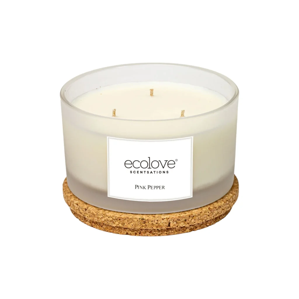 Candle 3 Wick Pink Pepper